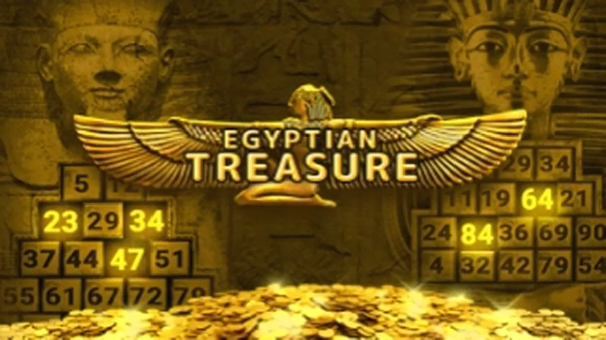 Egyptian Treasure স্লট গেমের ইন্টারফেস এবং প্রাচীন মিশরীয় থিম