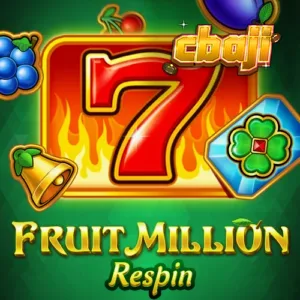Fruit Million Respin স্লটের একটি স্ক্রিনশট যেখানে উজ্জ্বল ফলের প্রতীক এবং প্রসারিত ওয়াইল্ড দেখা যাচ্ছে।